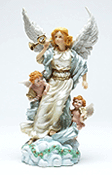 Musical Alabastrite Angel Blowing Horn
