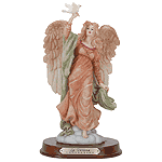 Alabastrite Angel With Dove On Cloud