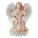 Alabastrite Angel Kneeling With Rose
