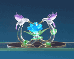 Frosted Glass Twin Hummingbirds