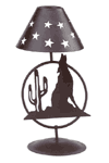 Metal Coyote Votive Candle Lamp