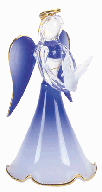 Glass Christmas Ornament Blue Angel With Dove