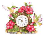 Porcelain Hummingbird On Clock