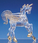 Glass Sculpture Unicorn Pegasus
