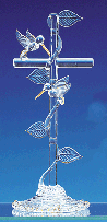 Spun Glass Hummingbirds On Cross
