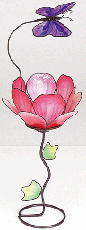 Capiz Flower & Butterfly Candleholder