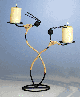 Tribal Couple Candleholder