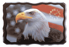 Eagle And American Flag Clock