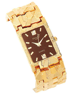 Man's Gold Tone Nugget Watch