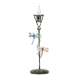 Metal Candleholder With Dragonflies