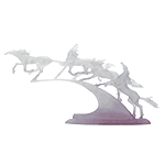 Polyresin Frosted Sculpture - Galloping Horses