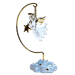 Spun Glass Angel Star With Cloud