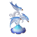 Glass Triple Dolphins On Wave