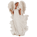 Porcelain Afro-American Angel With Dove