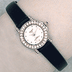 Ladys Rhinestone Leather Watch