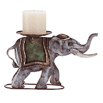 Painted Tin Elephant Candle Holder