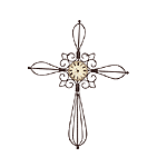 Rustic Metal Cross Wall Clock