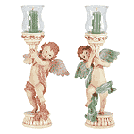 Cherub Votive Holders Pair