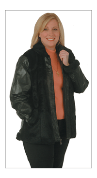 Ladies' Leather Faux Fur Front
